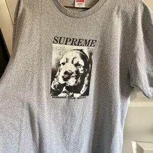 Supreme Gray Dog Graphic Tee XL - REMEMBER YOUR FRIENDS